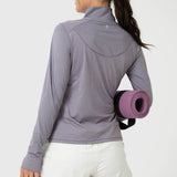 Polerón Mujer LS Half Zip Gris Bsoul