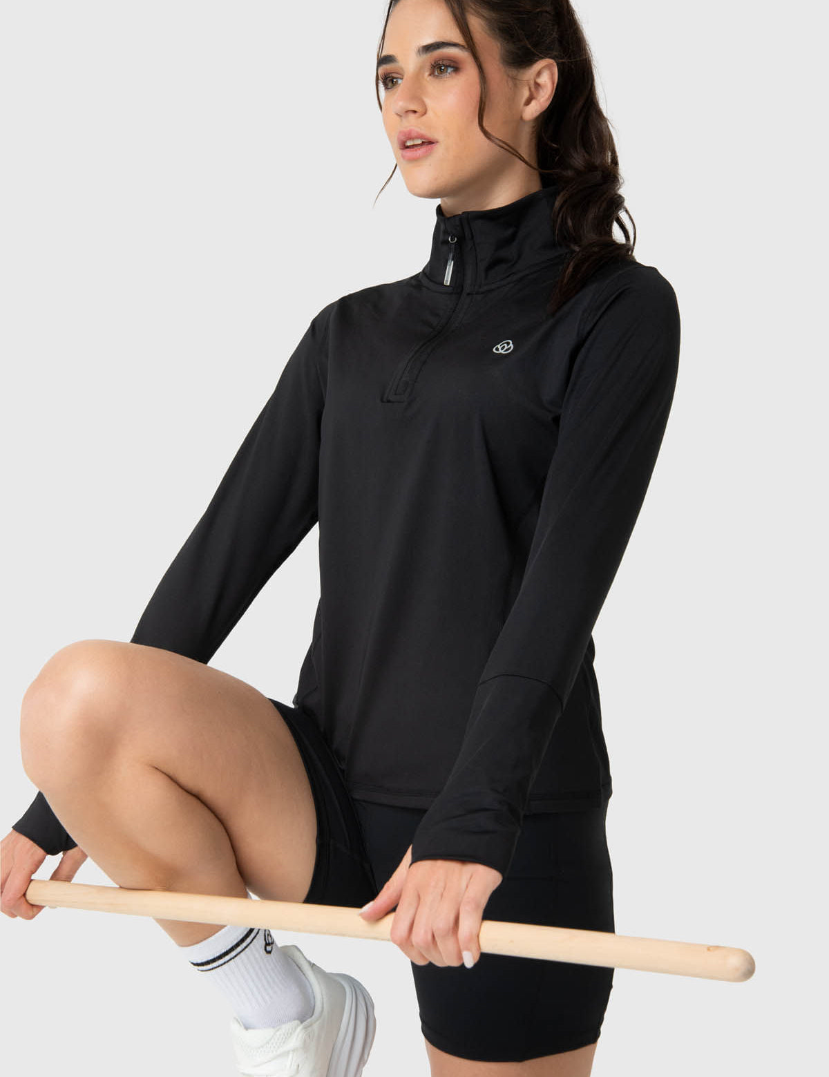 Polerón Half Zip Rec Negro Bsoul