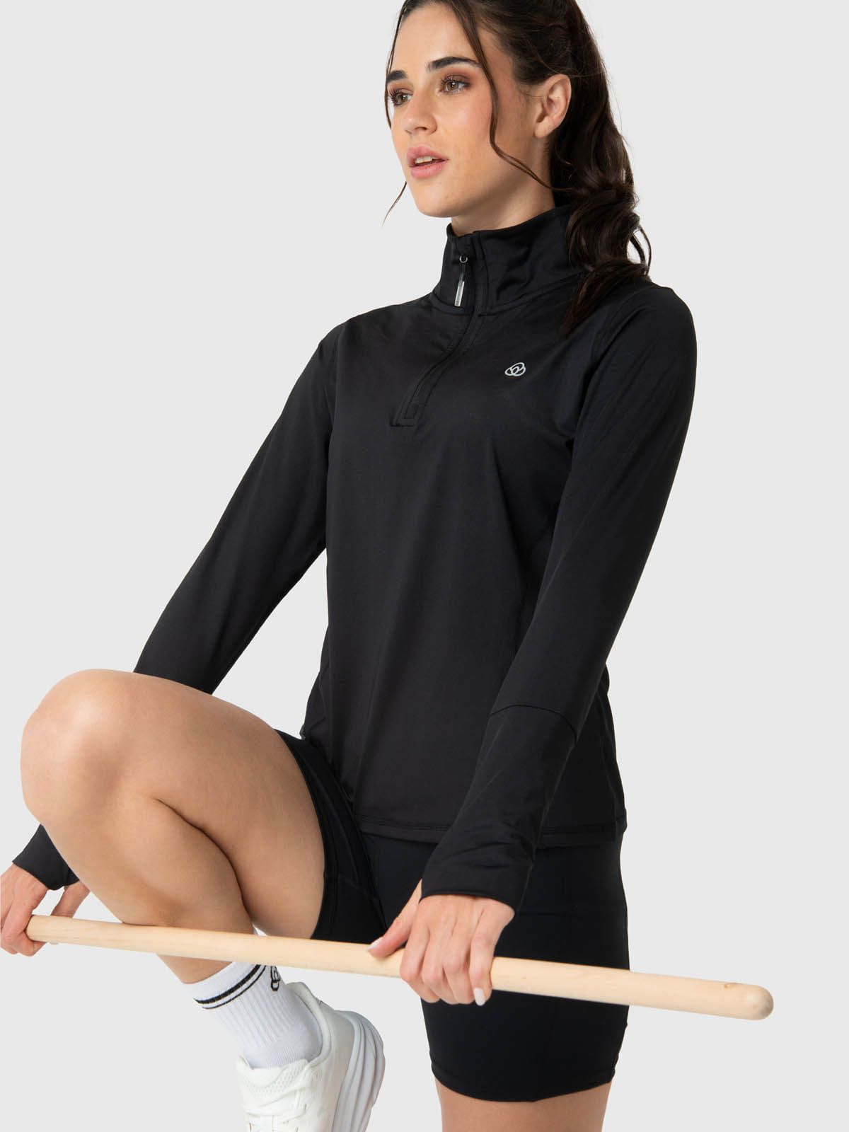 Polerón Half Zip Rec Negro Bsoul