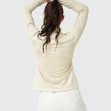 Polerón Mujer LS Half Zip Crudo Bsoul