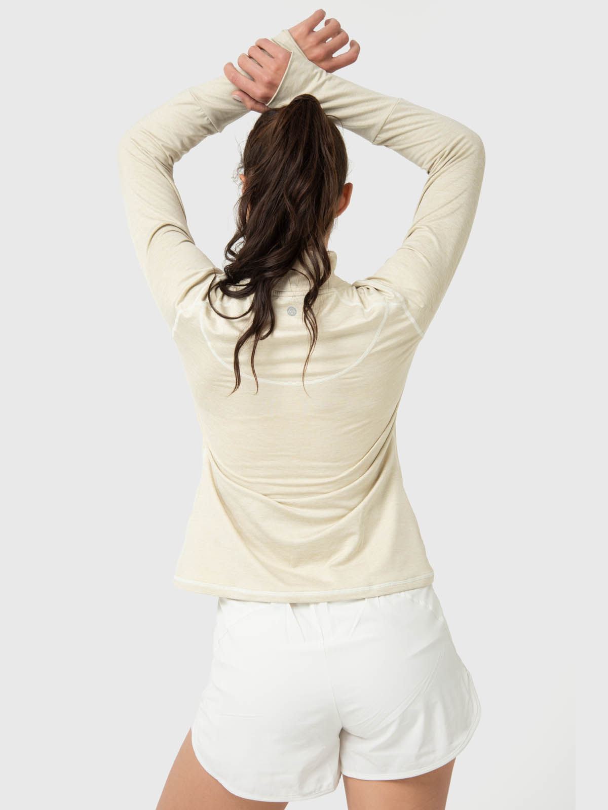 Polerón Mujer LS Half Zip Crudo Bsoul