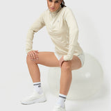 Polerón Mujer LS Half Zip Crudo Bsoul