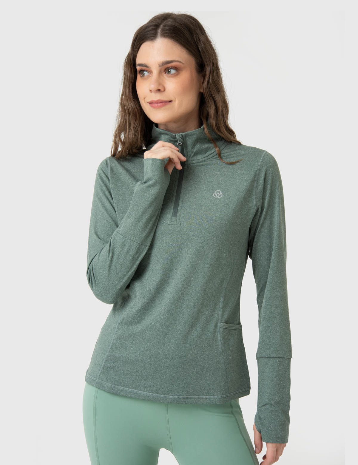 Polerón Half Zip Rec Verde Bsoul