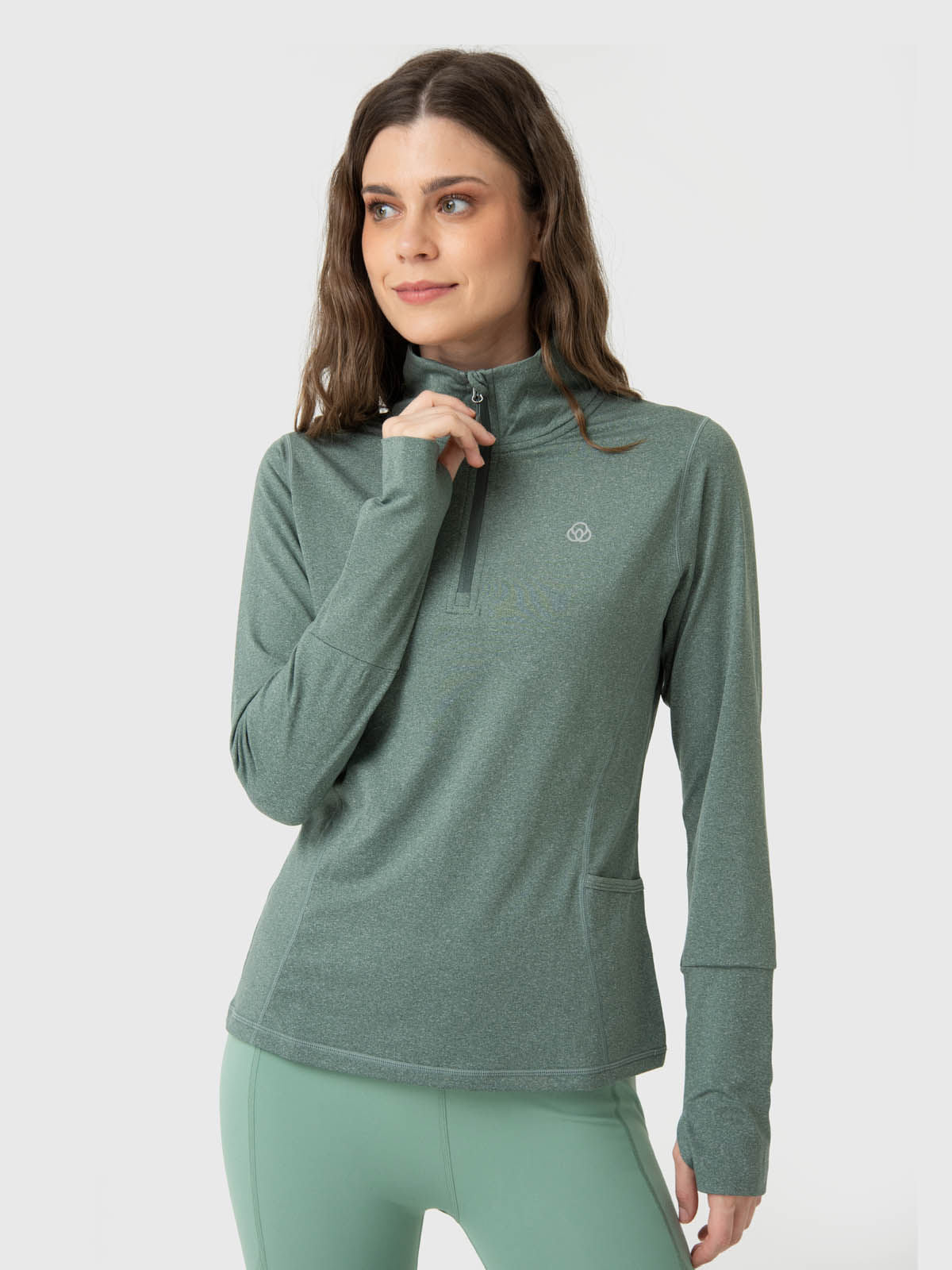 Polerón Half Zip Rec Verde Bsoul