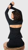 Polera Mujer Open Back Negra Bsoul