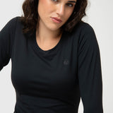 Polera Mujer Open Back Negra Bsoul