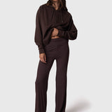 Pantalón Modal Rib Café Oscuro Bsoul