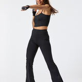 Calza Open Hem Flare Aloe Negra Bsoul
