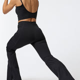 Calza Open Hem Flare Aloe Negra Bsoul