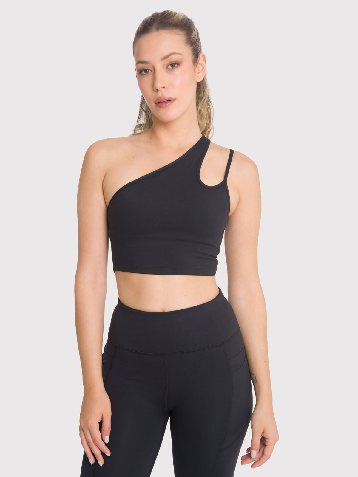 Peto Mujer One Shoulder Negro Bsoul