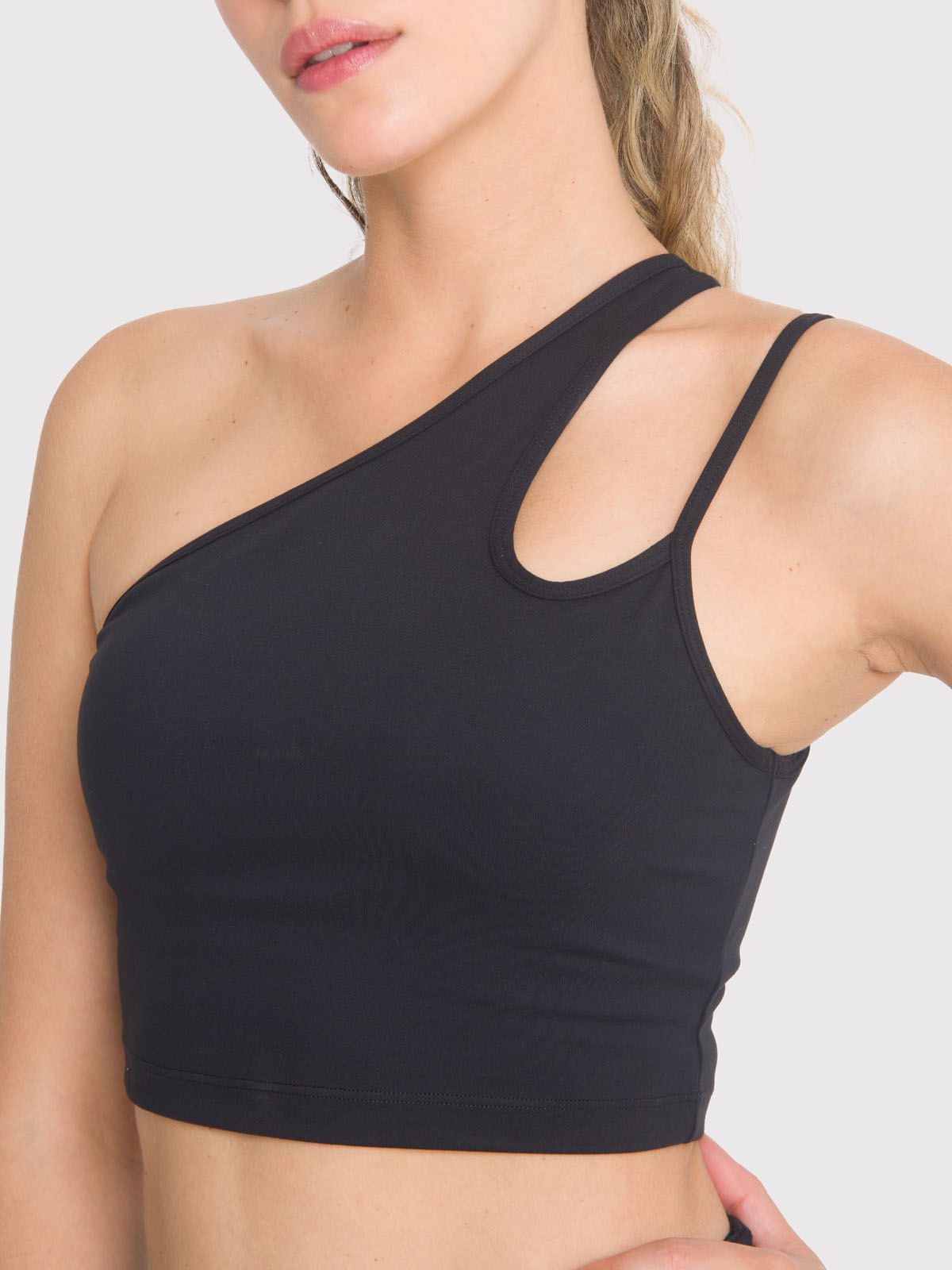 Peto Mujer One Shoulder Negro Bsoul