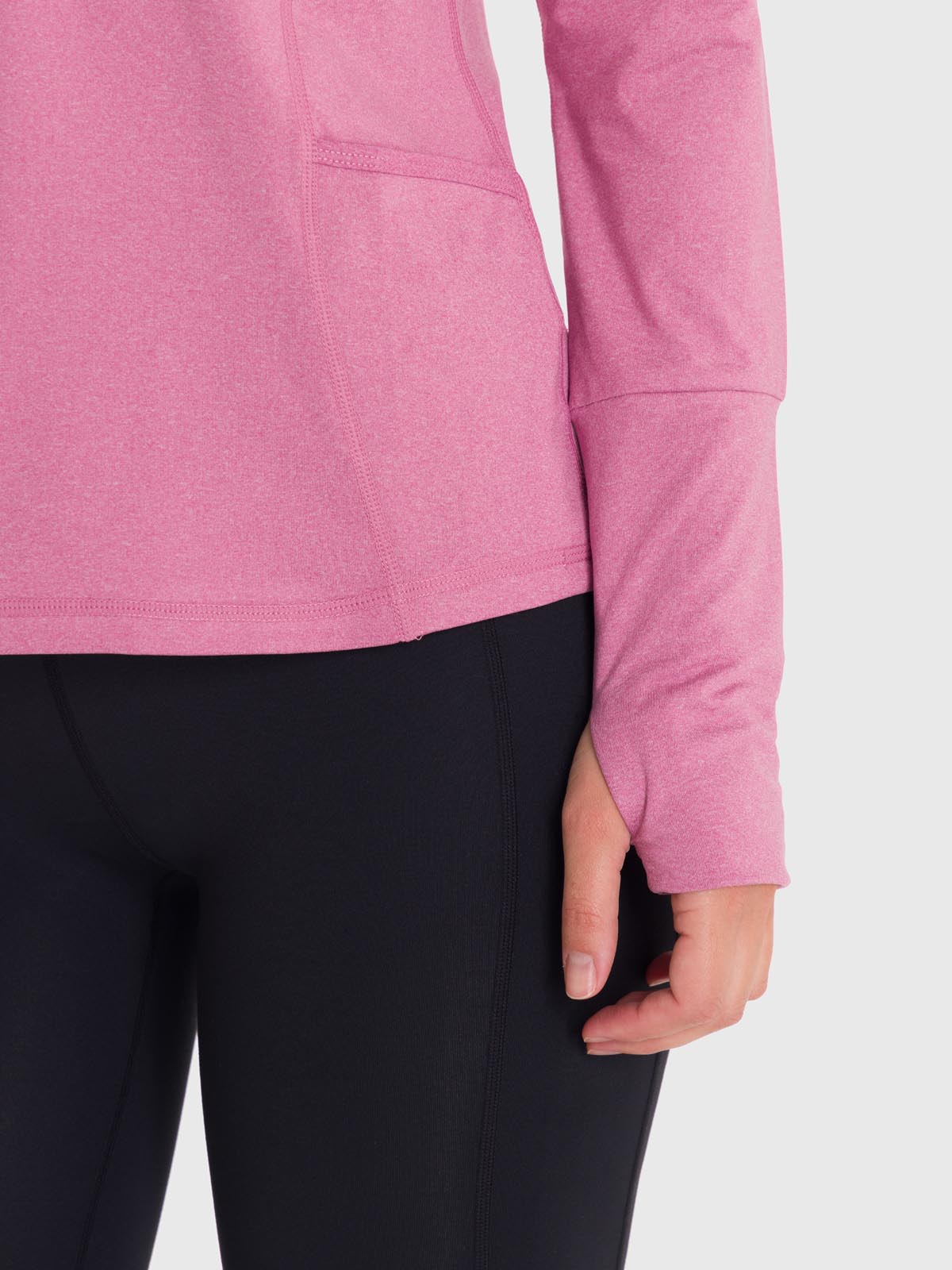 Polerón Mujer Half Zip Rosado Bsoul